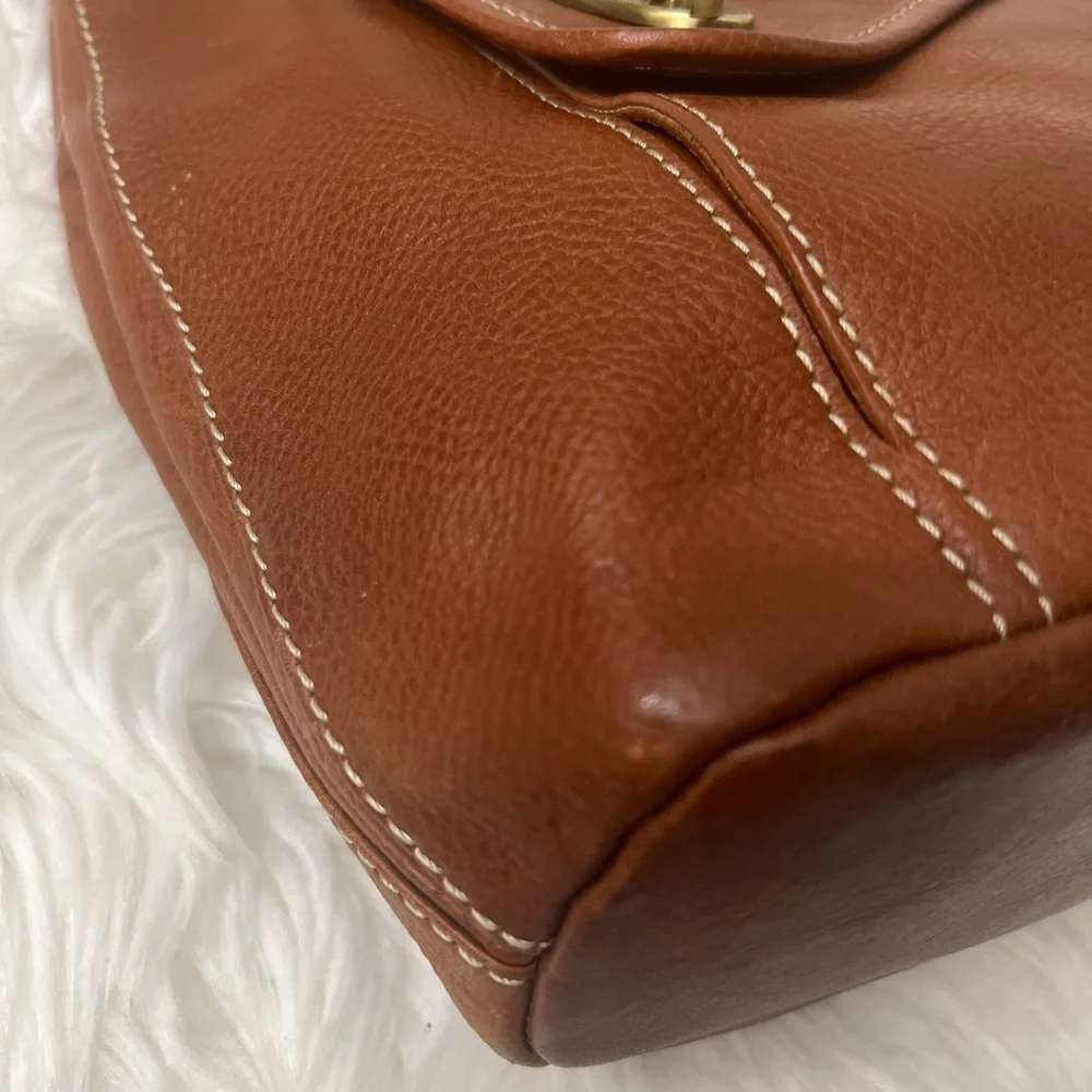 Classic Tan Leather Tote Bag